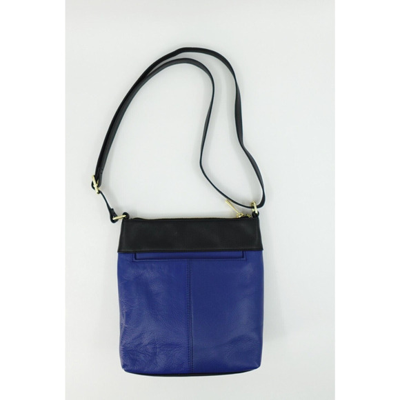 Emma Fox Leather Handbag Blue Color-Block Crossbody - Picture 3 of 16
